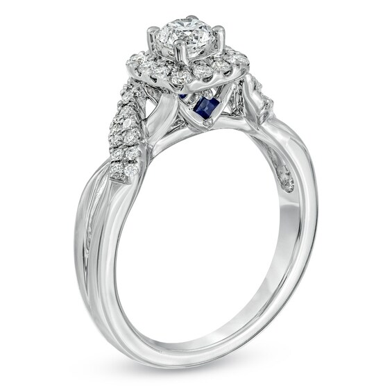 Vera Wang Love Collection 3/4 CT. T.w. Diamond Frame Twist Engagement Ring in 14K White Gold