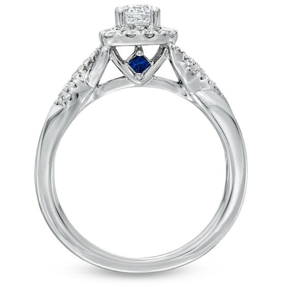 Vera Wang Love Collection 3/4 CT. T.w. Diamond Frame Twist Engagement Ring in 14K White Gold