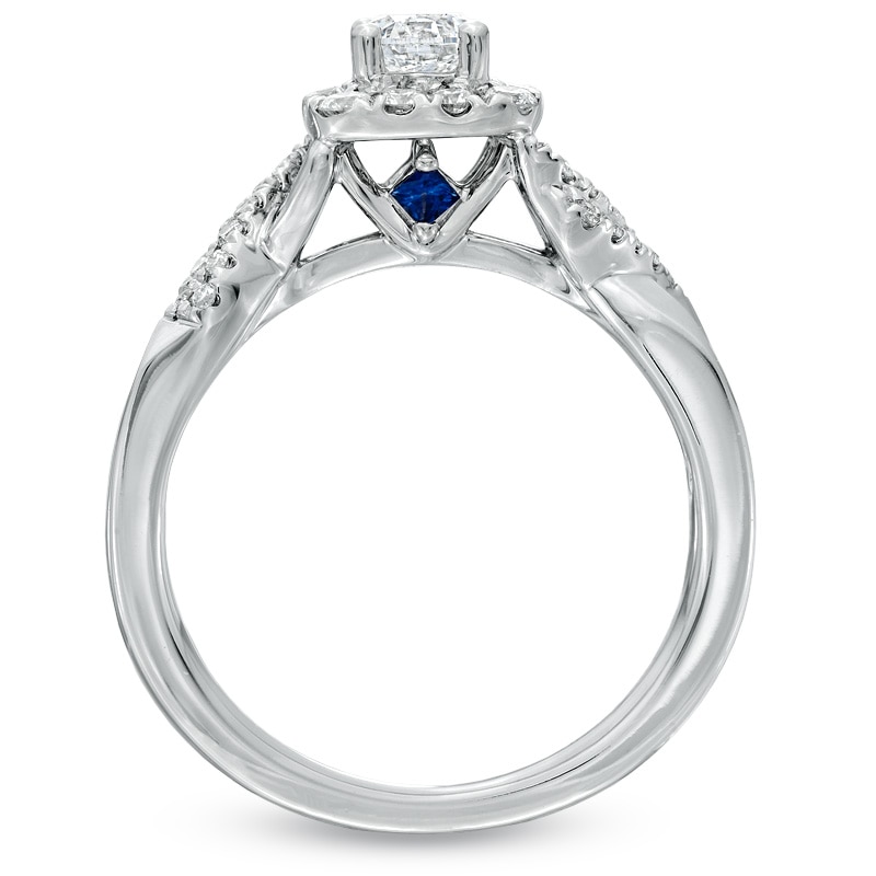 Vera Wang Love Collection 3/4 CT. T.W. Diamond Frame Twist Engagement Ring in 14K White Gold