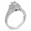 Thumbnail Image 2 of Vera Wang Love Collection 1-1/3 CT. T.W. Emerald-Cut Diamond Split Shank Frame Engagement Ring in 14K White Gold