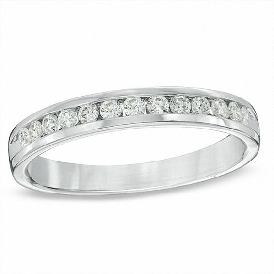 1/4 CT. T.w. Certified Diamond Anniversary Band in 18K White Gold (F/I1)