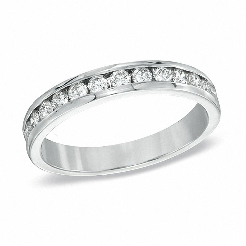 Main Image 1 of 1/2 CT. T.W. Certified Diamond Anniversary Band in 18K White Gold (F/I1)