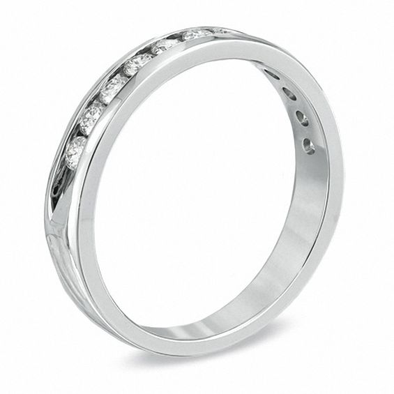 1/2 CT. T.w. Certified Diamond Anniversary Band in 18K White Gold (F/I1)