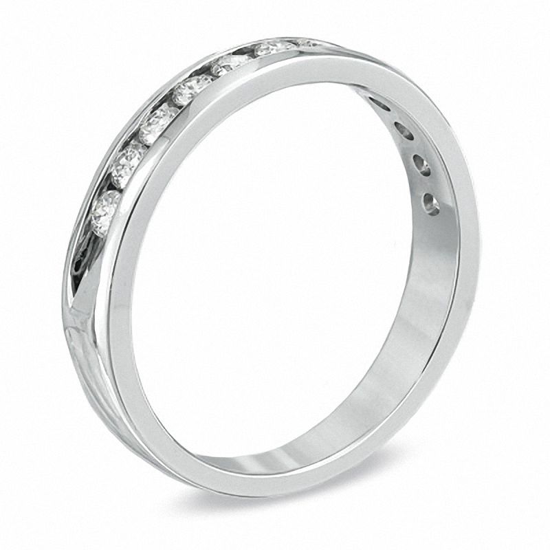 Main Image 2 of 1/2 CT. T.W. Certified Diamond Anniversary Band in 18K White Gold (F/I1)