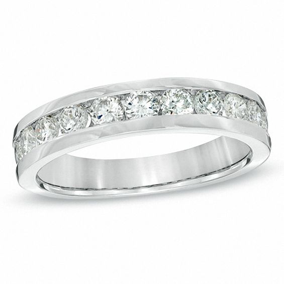 1 CT. T.w. Certified Diamond Anniversary Band in 18K White Gold (F/I1)