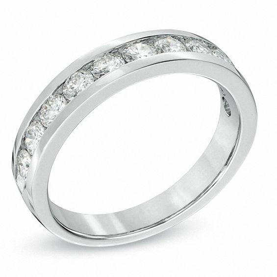 1 CT. T.w. Certified Diamond Anniversary Band in 18K White Gold (F/I1)