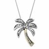 Thumbnail Image 1 of 1/10 CT. T.W. Diamond Palm Tree Necklace in Sterling Silver and 14K Gold