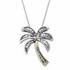 Thumbnail Image 0 of 1/10 CT. T.W. Diamond Palm Tree Necklace in Sterling Silver and 14K Gold