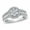 Thumbnail Image 0 of 1/2 CT. T.W. Diamond Cluster Frame Ring in Sterling Silver
