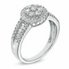 Thumbnail Image 1 of 1/2 CT. T.W. Diamond Cluster Frame Ring in Sterling Silver
