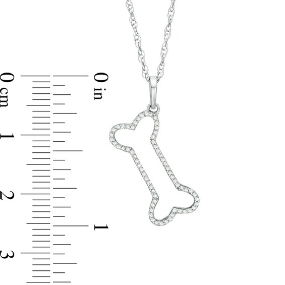 1/8 CT. T.w. Diamond Tilted Dog Bone Pendant in 10K White Gold