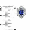 Thumbnail Image 2 of Oval Lab-Created Blue and White Sapphire Stud Earrings in Sterling Silver