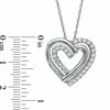 Thumbnail Image 2 of Lab-Created White Sapphire Double Heart Pendant in Sterling Silver