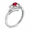 Thumbnail Image 1 of Lab-Created Ruby Heart Pendant, Ring and Earrings Set in Sterling Silver