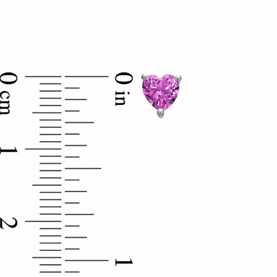 Heart-Shaped Lab-Created Pink and White Sapphire Pendant, Ring and Earrings Set in Sterling Silver - Size 7