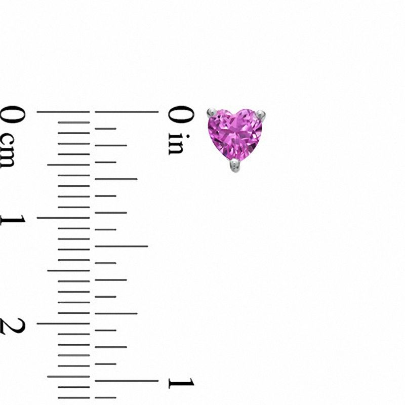Main Image 2 of Heart-Shaped Lab-Created Pink and White Sapphire Pendant, Ring and Earrings Set in Sterling Silver - Size 7