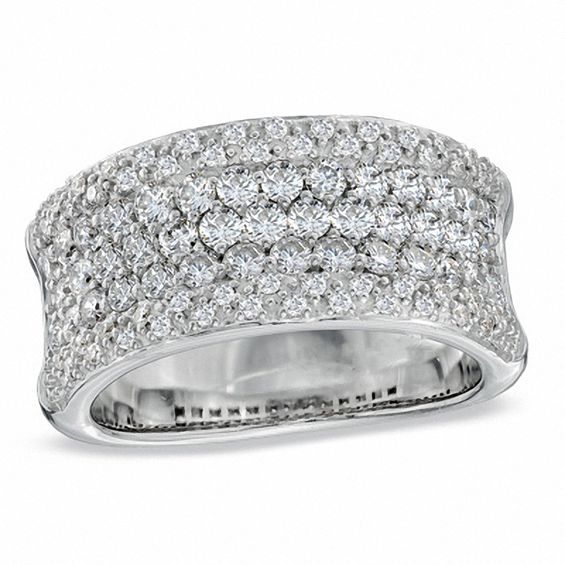 1-1/3 CT. T.w. Diamond Multi-Row Anniversary Band in 14K White Gold