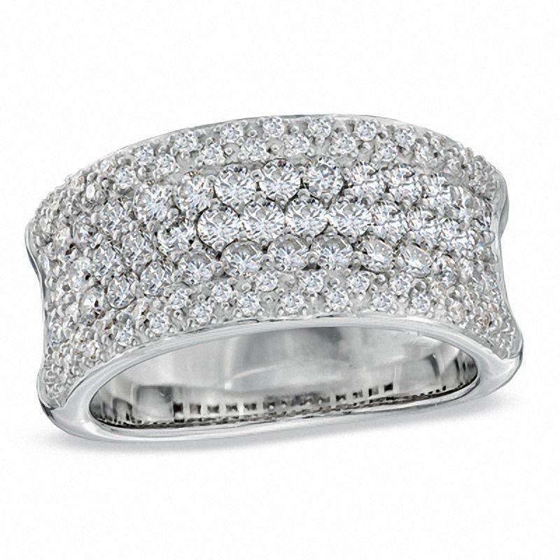 1-1/3 CT. T.W. Diamond Multi-Row Anniversary Band in 14K White Gold