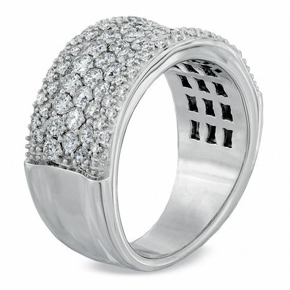 1-1/3 CT. T.w. Diamond Multi-Row Anniversary Band in 14K White Gold