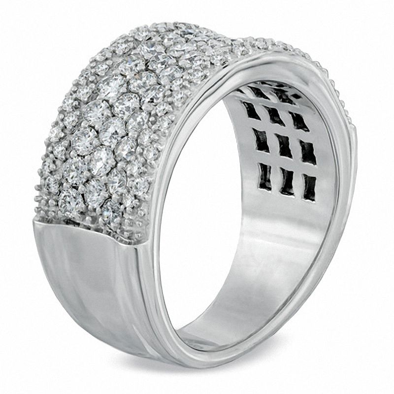1-1/3 CT. T.W. Diamond Multi-Row Anniversary Band in 14K White Gold