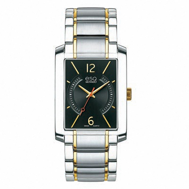 Men's ESQ Movado Synthesis Two-Tone Watch with Rectangular Black Dial (Model: 07301412)