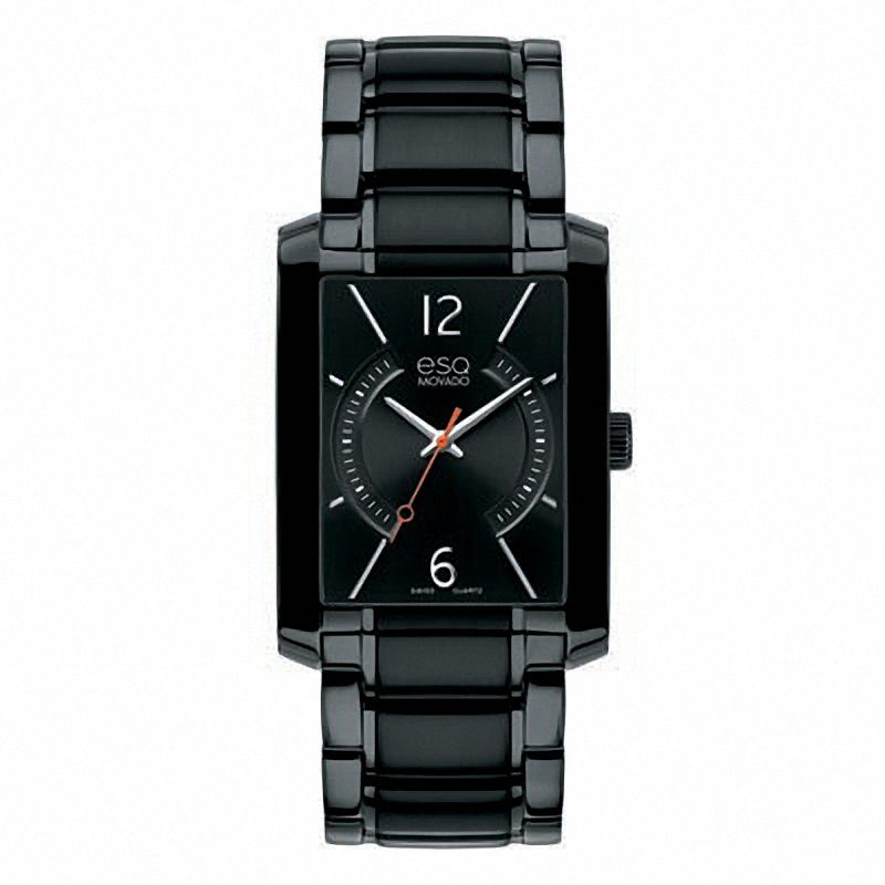 Main Image 1 of Men's ESQ Movado Synthesis Black IP Watch with Rectangular Dial (Model: 07301411)