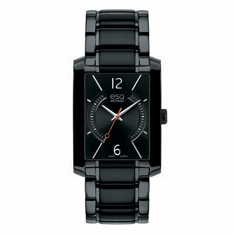 Men's ESQ Movado Synthesis Black IP Watch with Rectangular Dial (Model: 07301411)