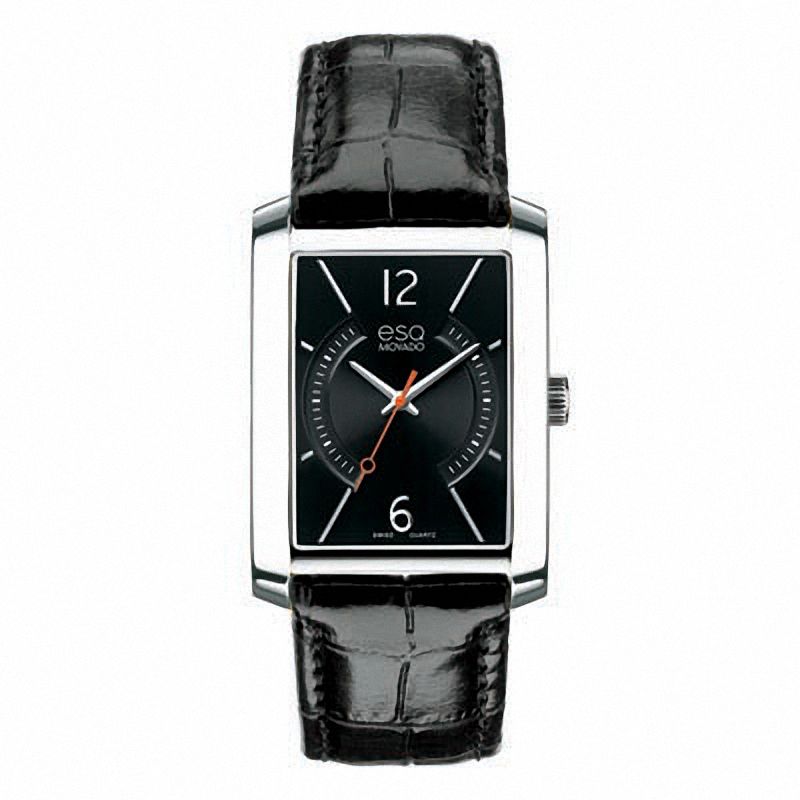 Main Image 1 of Men's ESQ Movado Synthesis Strap Watch with Rectangular Black Dial (Model: 07301406)