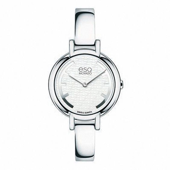 Ladies ESQ Movado Contempo Bangle Watch with White Dial (Model: 07101391)