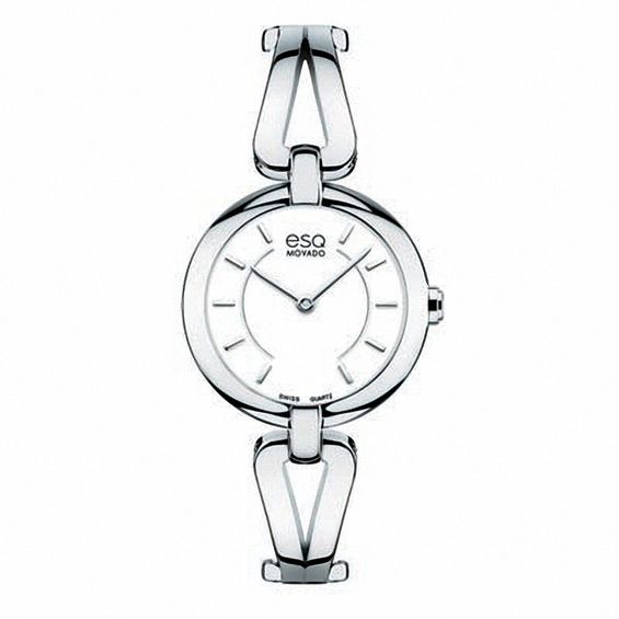 Ladies ESQ Movado Corbel Bangle Watch with White Dial (Model: 07101397)