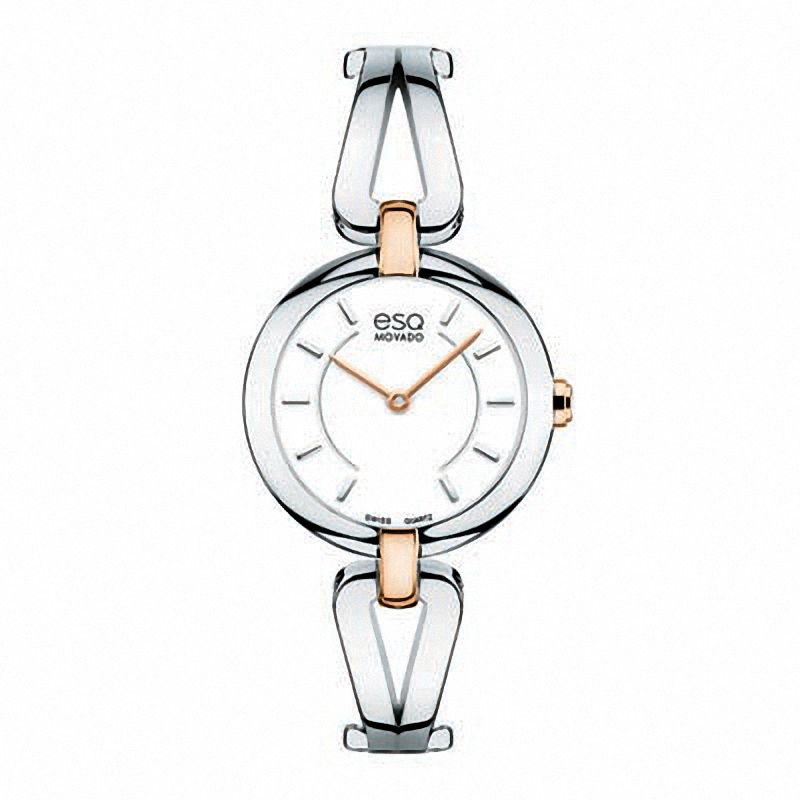 Main Image 1 of Ladies' ESQ Movado Corbel Two-Tone Bangle Watch with White Dial (Model: 07101398)