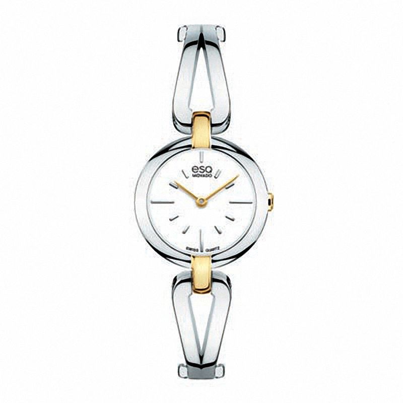 Main Image 1 of Ladies' ESQ Movado Corbel Two-Tone Bangle Watch with White Dial (Model: 07101396)