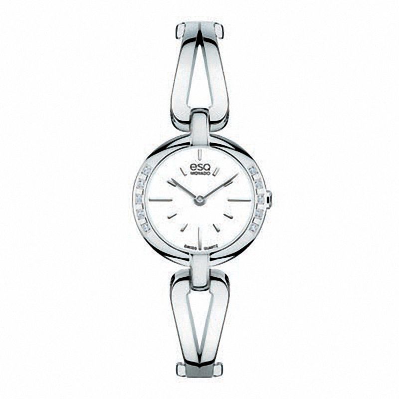 Main Image 1 of Ladies' ESQ Movado Corbel Diamond Accent Bangle Watch with White Dial (Model: 07101395)