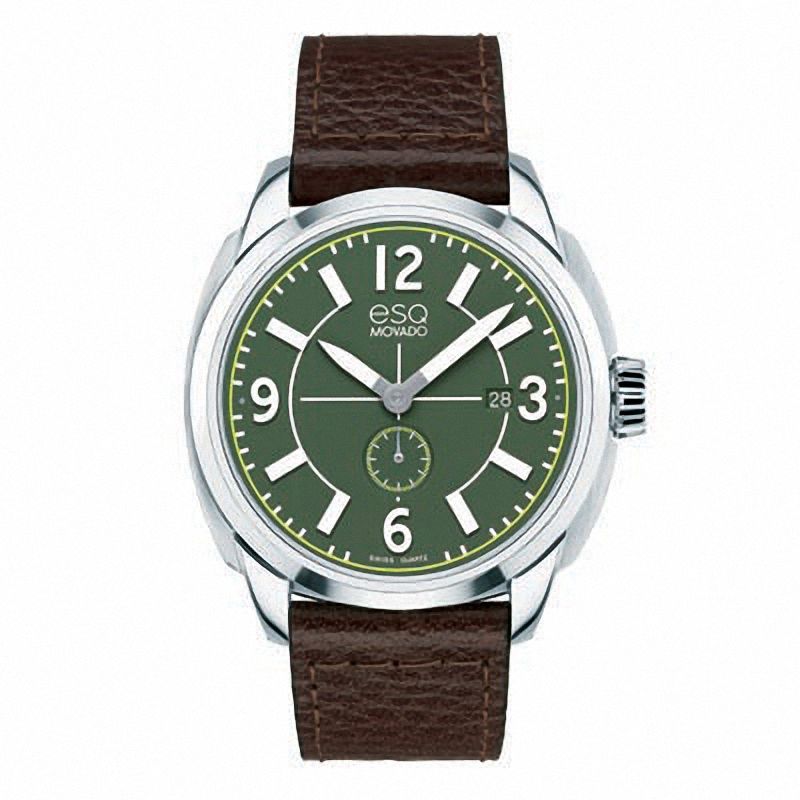 Men's ESQ Movado Excel Strap Watch with Green Dial (Model: 07301408)