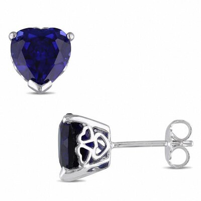 White/Yellow/Rose/Black Rhodium Plated Alloy 6MM Heart Shape Created Tanzanite Stud Earrings Womens Fashion Jewelry White/Yellow/Rose/Black Rhodium Plated Alloy 6MM Heart Shape Created Tanzanite Stud Earrings Womens Fashion Jewelry