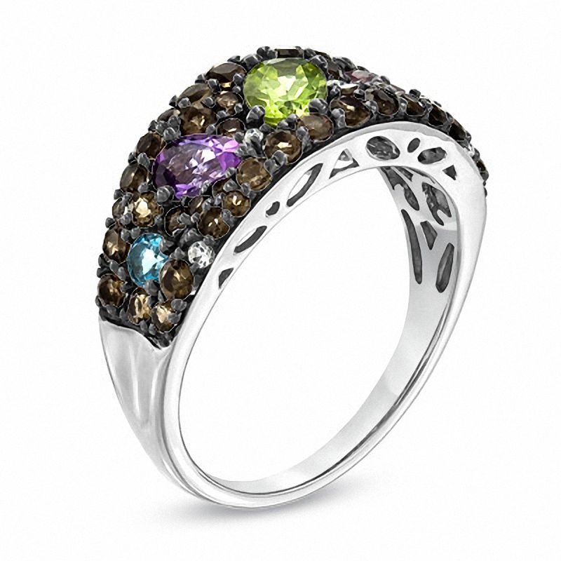 Main Image 2 of Multi Semi-Precious Gemstone Ring in 10K Gold