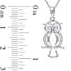 Thumbnail Image 2 of Diamond Accent Owl Pendant in 10K White Gold - 17"