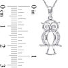 Thumbnail Image 3 of Diamond Accent Owl Pendant in 10K White Gold - 17"