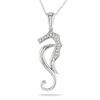 Thumbnail Image 0 of Diamond Accent Seahorse Pendant in 10K White Gold - 17"