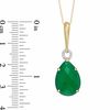 Thumbnail Image 1 of Pear-Shaped Green Chalcedony and Diamond Accent Circle Drop Pendant in 10K Gold