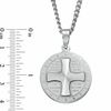 Thumbnail Image 1 of Men's Lord's Prayer Round Cross Pendant in Stainless Steel - 24"