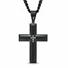 Thumbnail Image 0 of Men's Diamond Accent Cross Pendant in Black IP Stainless Steel - 24"