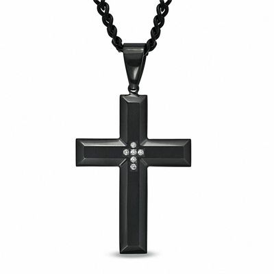 Men's Diamond Accent Cross Pendant in 