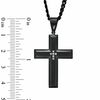 Thumbnail Image 1 of Men's Diamond Accent Cross Pendant in Black IP Stainless Steel - 24"