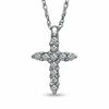 Thumbnail Image 1 of 1/10 CT. T.W. Diamond Cross Pendant in 10K White Gold