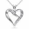 Thumbnail Image 1 of 1/20 CT. T.W. Diamond Heart-Shaped Ribbon Pendant in Sterling Silver