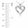 Thumbnail Image 2 of 1/20 CT. T.W. Diamond Heart-Shaped Ribbon Pendant in Sterling Silver