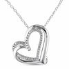 Thumbnail Image 1 of Diamond Accent Tilted Heart Pendant in Sterling Silver