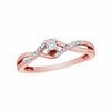 Thumbnail Image 1 of 1/8 CT. T.W. Princess-Cut Diamond Promise Ring in 10K Rose Gold