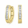 Thumbnail Image 0 of 1/10 CT. T.W. Diamond Hoop Earrings in 10K Gold